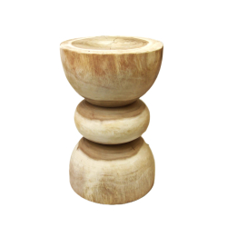 Stolik Stołek Owal okrągły pełne drewno TEAK 45x30cm